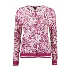 Talbots Berry Floral Cardigan